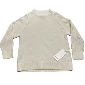 Lululemon Honeycomb Crewneck Sweater 3-D Knit Cotton Bone Cream Size Med